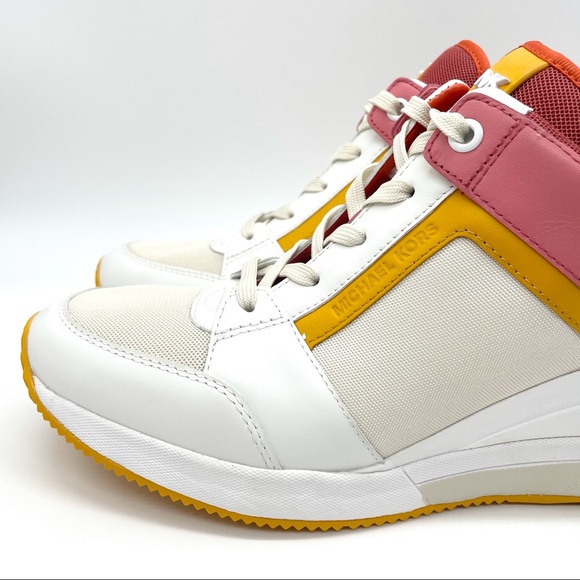 Michael Kors MK Georgie Wedge Platfrom Trainers - Picture 8 of 12